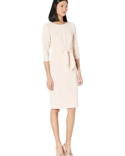 Adrianna Papell Dresses|Dresses<Knit Crepe Tie Waist Sheath Dress Blush