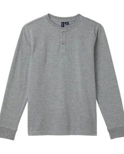 Clothing|Janie and Jack Knit Heather Henley (Toddler/Little Kid/Big Kid) Gray