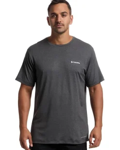Activewear|Columbia Kwick Hike Back Graphic Short Sleeve Tee Black Heather/Linear View Multi