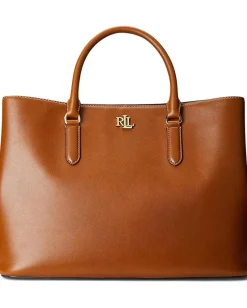 Lauren Ralph Lauren Leather Large Marcy Satchel Lauren Tan Discount