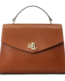 Lauren Ralph Lauren Handbags|Satchels<Leather Medium Farrah Satchel Lauren Tan