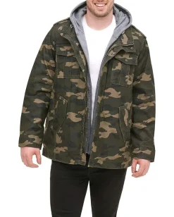 Activewear|Levi's® Levi's Men's Washed Cotton Hooded Military Jacket Camouflage