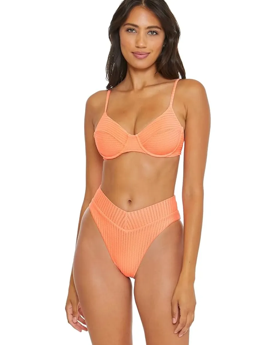 BECCA Line in The Sand Giselle Rib Textured Underwire Bra Nectar Sale