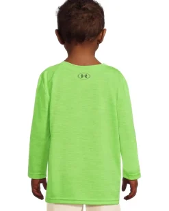 Under Armour Kids Clothing<Logo Frame Twist Tech Long Sleeve (Little Kid) Hyper Green