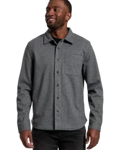Activewear|Liverpool Los Angeles Long Sleeve Button Up Herringbone Knit Shirt Grey Herringbone Multi
