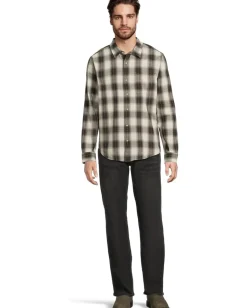 Activewear|Liverpool Los Angeles Long Sleeve Plaid Button Up Shirt Black/Red Multi