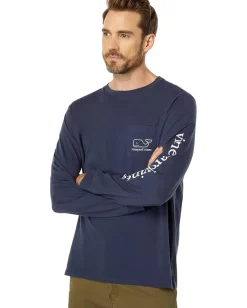 Vineyard Vines Long Sleeve Vintage Whale Pocket T-Shirt