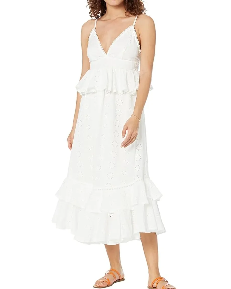 Dresses|Dresses|line and dot Lotus Dress White