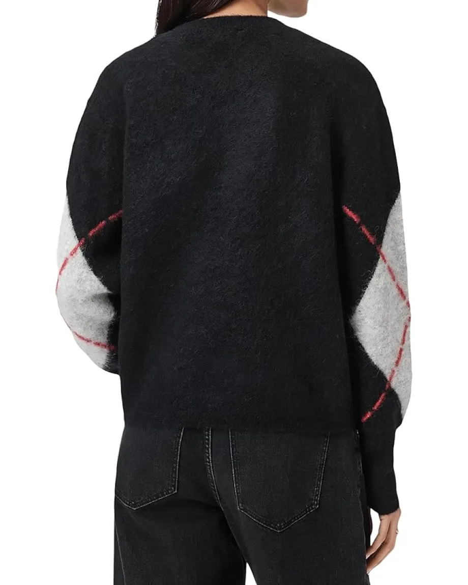 AllSaints Sweaters<Lou Argyle Jumper Black
