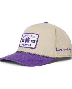 Black Clover LSU Legacy Adjustable Snapback Hat Natural/Purple/Corduory W Rope Hd Patch Sale