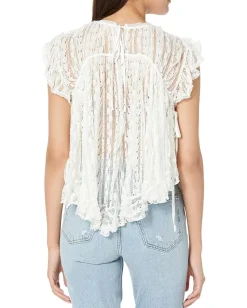 Free People Lucea Lace Top Optic White Online