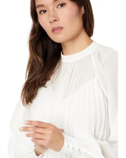 Shirts & Tops|Shirts & Tops|Ted Baker Macenzi Embellished Pleated Neck Top Ivory