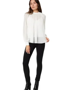 Shirts & Tops|Shirts & Tops|Ted Baker Macenzi Embellished Pleated Neck Top Ivory