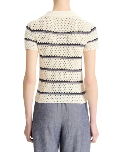 Vince Shirts & Tops|Shirts & Tops<Macrame Stripe Henley Off-White Combo