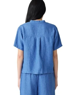 Eileen Fisher Mandarin Collar Shirt Ultramarine Outlet