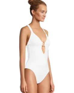 BECCA Swimwear|Swimsuits & Cover-Ups<Marble Canyon Ariyah Ring One Piece White