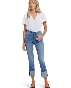 Jeans|NYDJ Marilyn Straight with Cuff Jeans in Barcelona Breeze
