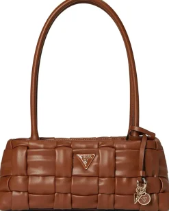 Handbags|Satchels|GUESS Marion Shoulder Satchel Cognac