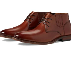 Stacy Adams Maxwell Plain Toe Demi Boot Cognac Sale