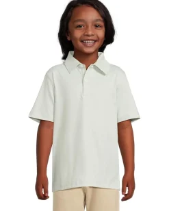 Clothing|Johnston & Murphy Kids Micro Stripe Polo (Big Kid) Green