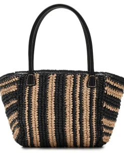 Madewell Mini Black And White Straw Tote Natural Multi Outlet