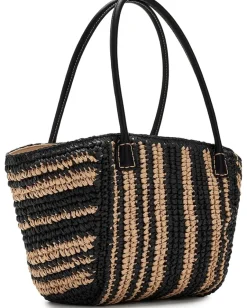 Madewell Mini Black And White Straw Tote Natural Multi Outlet