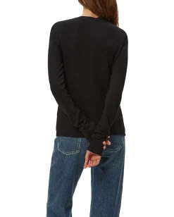 Michael Stars Shirts & Tops|Shirts & Tops<Minnie Henley With Snap Tape Black W/ Nude Tape