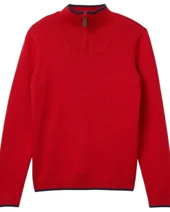 Janie and Jack Clothing<Mock Neck Quarter Zip Sweater (Toddler/Little Kids/Big Kids) Red