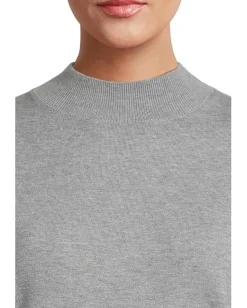 Sweaters|Elliott Lauren Modal Knits - High Neck Sweater with Extended Sleeves Heather Grey