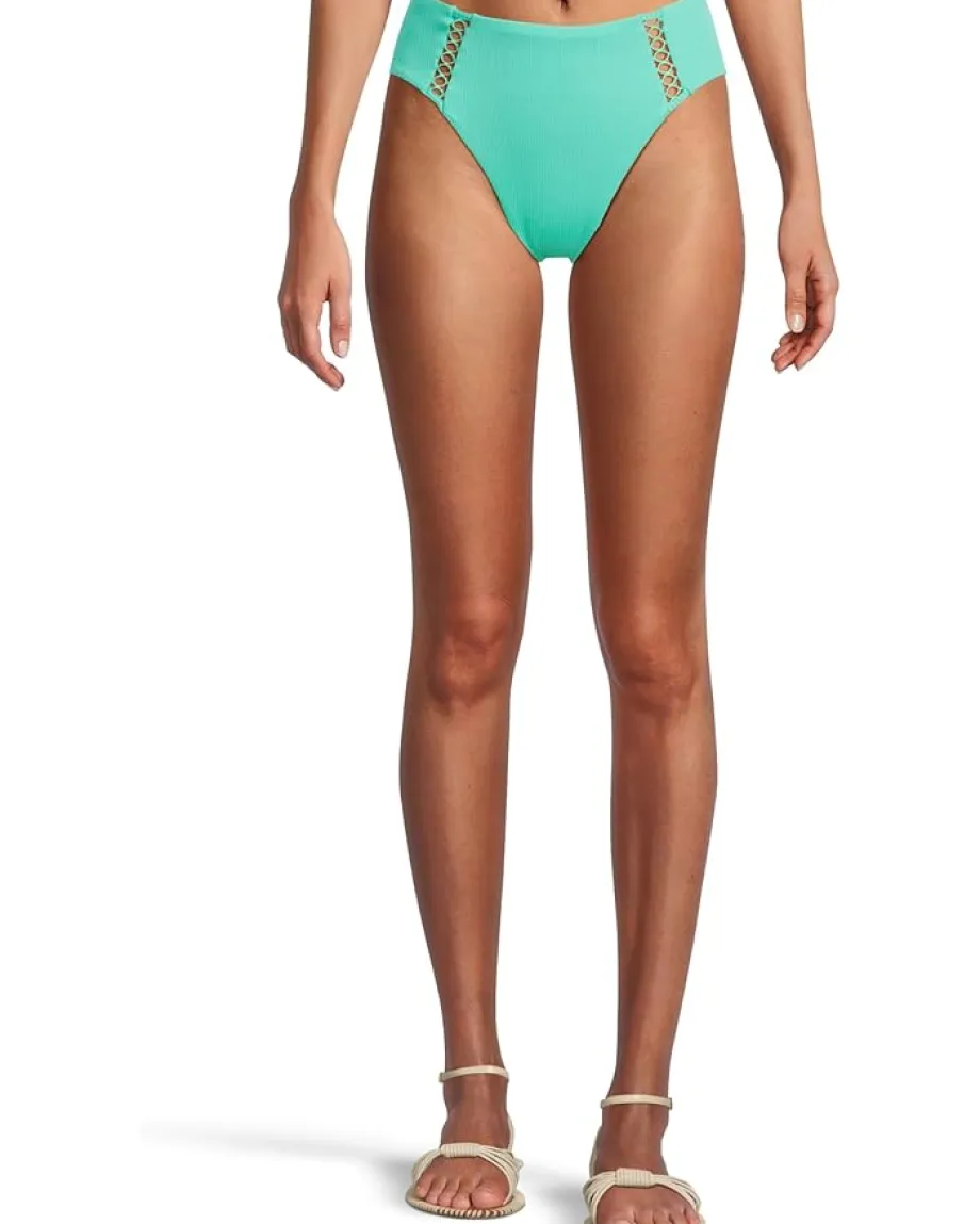 BECCA Swimwear|Swimsuits & Cover-Ups<Modern Edge Rib Elise French Cut Bottom Aqua Sea