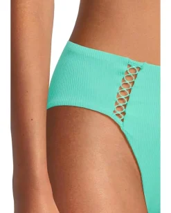 BECCA Swimwear|Swimsuits & Cover-Ups<Modern Edge Rib Elise French Cut Bottom Aqua Sea