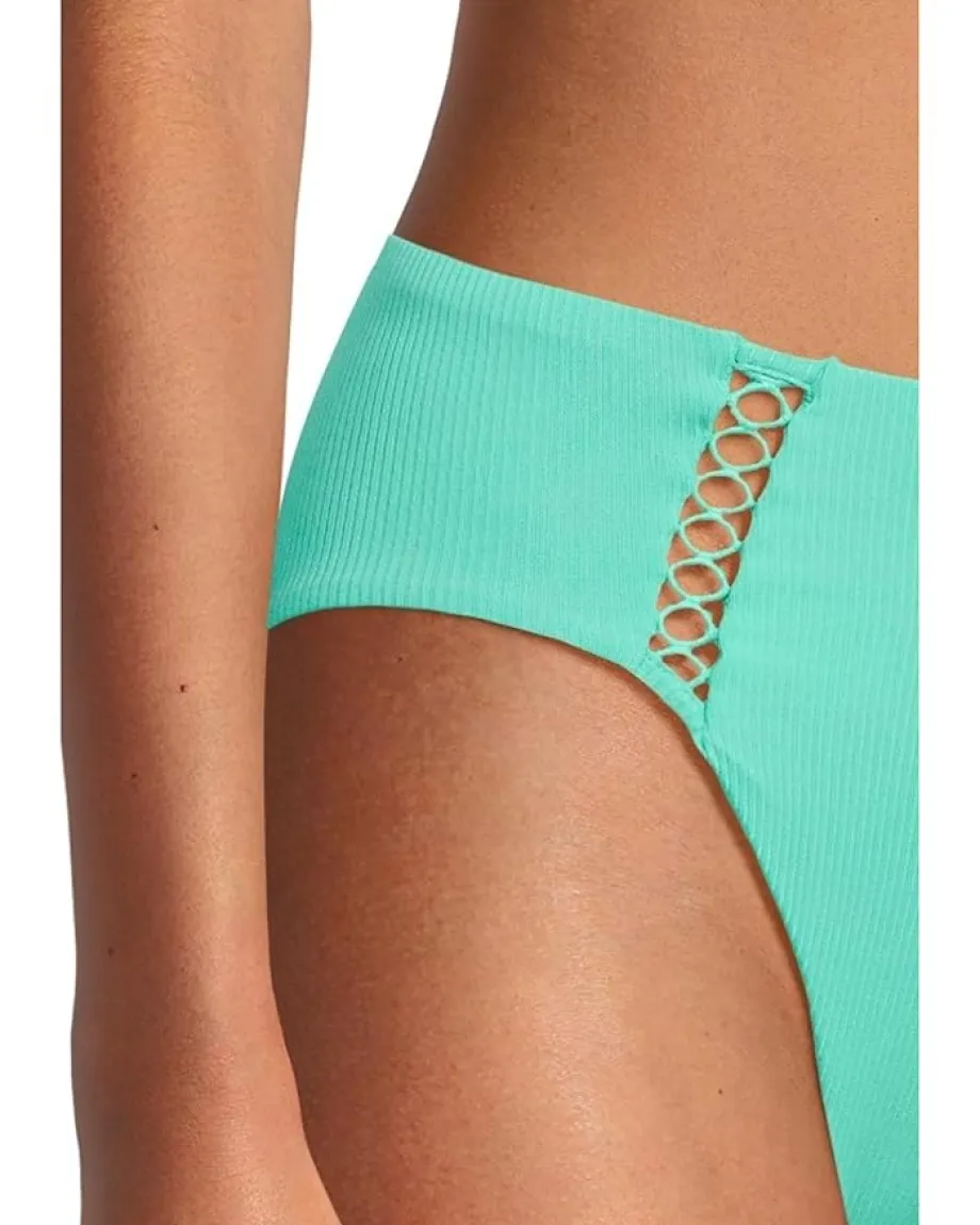 BECCA Swimwear|Swimsuits & Cover-Ups<Modern Edge Rib Elise French Cut Bottom Aqua Sea