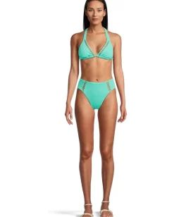 BECCA Swimwear|Swimsuits & Cover-Ups<Modern Edge Rib Elise French Cut Bottom Aqua Sea