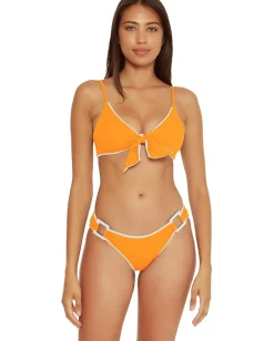 BECCA Modern Edge Rib Gracie Buckle Side Hipster Orange Burgundy New