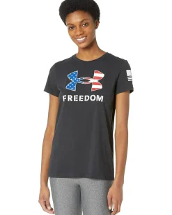Activewear|Shirts & Tops|Under Armour New Freedom Logo T-Shirt Black/White