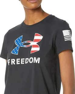 Activewear|Shirts & Tops|Under Armour New Freedom Logo T-Shirt Black/White
