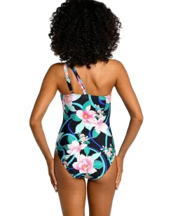 La Blanca Nightfall Blooms One Shoulder One-Piece Black Hot