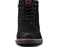 Boots|Florsheim Norwalk Plain Toe Lace-Up Boot Black Milled Nubuck
