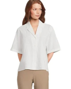 Women Eileen Fisher Notch Collar Shirt