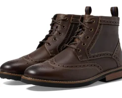 Boots|Nunn Bush Odell Wingtip Boot with KORE Walking Comfort Technology Brown CH