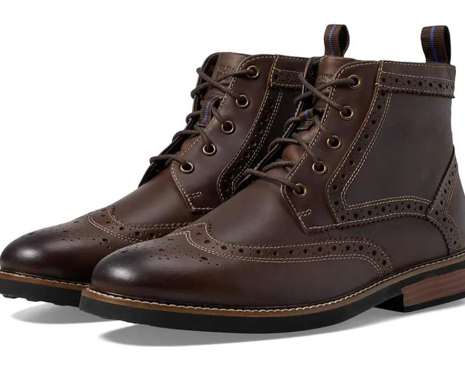 Boots|Nunn Bush Odell Wingtip Boot with KORE Walking Comfort Technology Brown CH