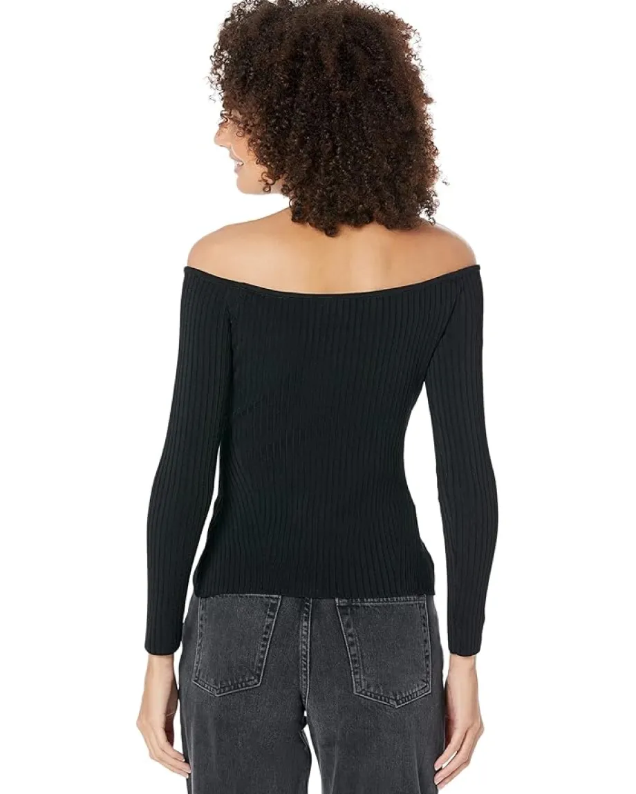 BCBGMAXAZRIA Sweaters<Off-the-Shoulder Sweater Black