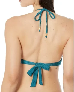 Trina Turk Swimwear|Swimsuits & Cover-Ups<Olympia Rib Ring Halter Top Ocean