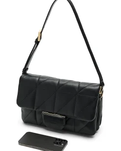 AllSaints Ondine Quilt Shoulder Black