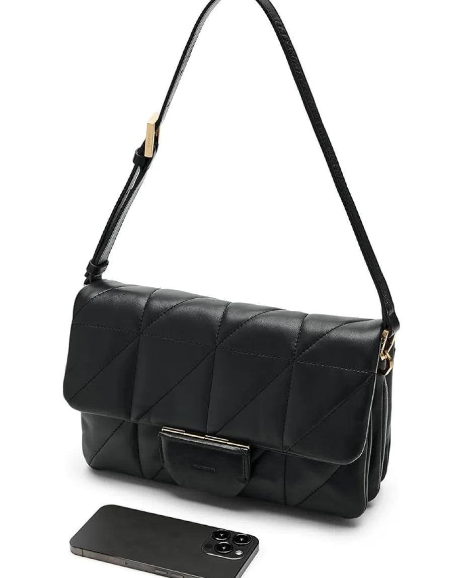 AllSaints Ondine Quilt Shoulder Black