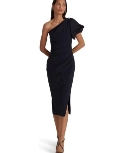 Dresses|Dresses|Lauren Ralph Lauren One-Shoulder Crepe Cocktail Dress Lauren Navy