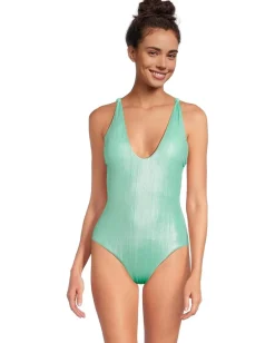 BECCA Swimwear|Swimsuits & Cover-Ups<Oragami Textured Knotted One Piece Aqua Sea
