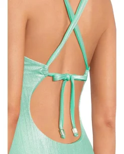 BECCA Swimwear|Swimsuits & Cover-Ups<Oragami Textured Knotted One Piece Aqua Sea