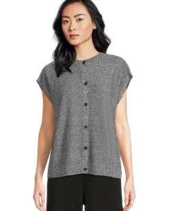 Women Eileen Fisher Organic Linen Cotton Crew Neck Vest