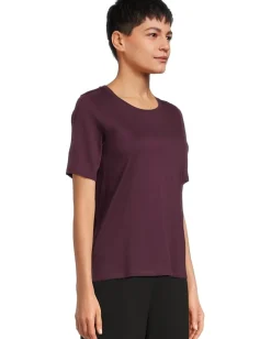Women Eileen Fisher Organic Pima Cotton Jersey Round Neck Tee